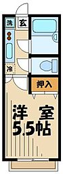 ハイツゆぎ 1Kの間取図画像