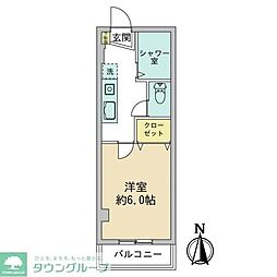 共栄ハイツ 1Kの間取図画像
