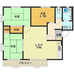 ラシャマード 3LDKの間取図画像