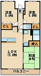 シャルマンドミール 3LDKの間取図画像