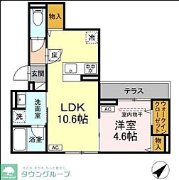 ヴェルレガーロ 1LDKの間取図画像