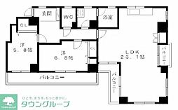 ウイン高尾 2LDKの間取図画像