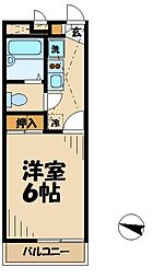 レオパレスプリムローズ 1Kの間取図画像