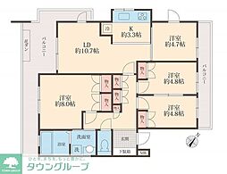 エルムコートC棟 4LDKの間取図画像