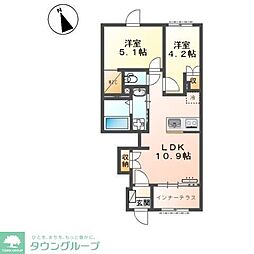 アネシス八王子 2LDKの間取図画像