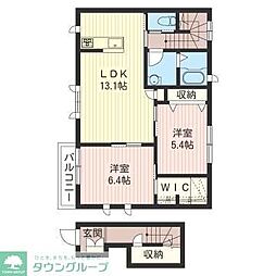 メゾン・フォンテ2 2LDKの間取図画像