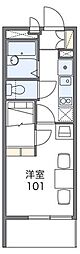 レオパレスサンライズ2 1Kの間取図画像