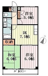 イーストビレッジ 3DKの間取図画像