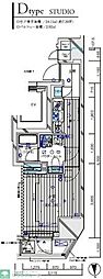 メインステージ八王子TokyoWest 1Kの間取図画像