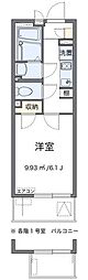 レオネクストTヴィルヌーブV 1Kの間取図画像