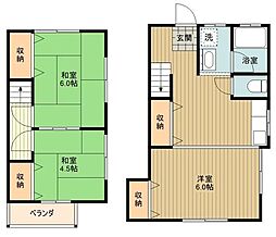 JR中央線 八王子駅 バス18分 四谷バス停下車 徒歩2分の賃貸アパート 1階2LDKの間取り