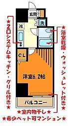 スパシエ八王子クレストタワー 1Kの間取図画像