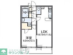 レオパレスCalm片倉 1LDKの間取図画像