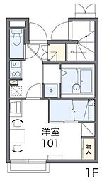 レオパレスのぼり川 1Kの間取図画像