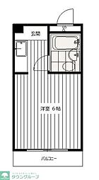 マンション若鮎 ワンルームの間取図画像