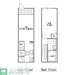 八王子市北野町アパート 1LDKの間取図画像