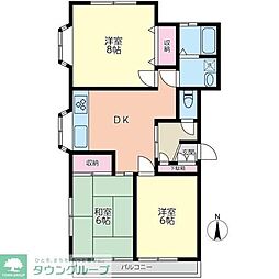 グレイス井上 3DKの間取図画像