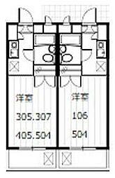 アートイン八王子 1Kの間取図画像