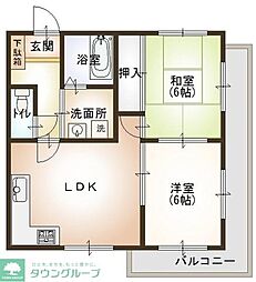 グリーンアベニューB&B 2LDKの間取図画像