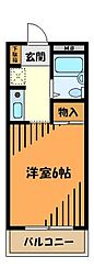 RAYHAUS八王子 1Kの間取図画像