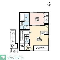 アムール東福生 1LDKの間取図画像