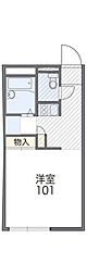 レオパレスブライト 1Kの間取図画像