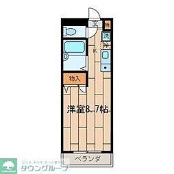 第6宮田ビル ワンルームの間取図画像
