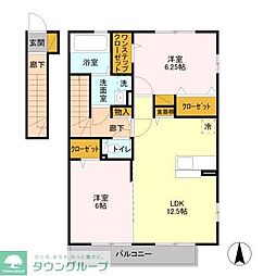 ウィステリア・ドゥーエ 2LDKの間取図画像