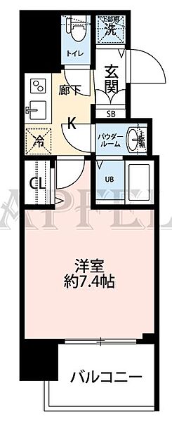 エグゼ堺筋本町 ｜大阪府大阪市中央区本町橋(賃貸マンション1K・2階・25.14㎡)の写真 その2