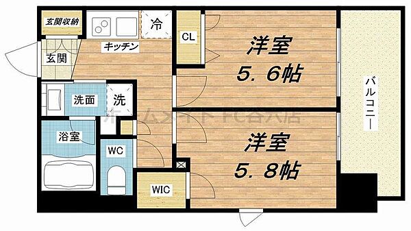 エステムプラザ福島ジェネル ｜大阪府大阪市福島区吉野4丁目(賃貸マンション2K・4階・36.08㎡)の写真 その2