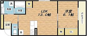 ティー・ツー  ｜ 大阪府大阪市北区菅栄町3-14（賃貸アパート1LDK・1階・46.85㎡） その2