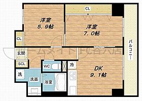 グランデュール林寺  ｜ 大阪府大阪市生野区林寺1丁目5-9（賃貸マンション2LDK・3階・55.86㎡） その2