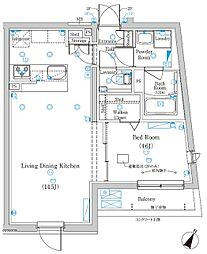 Mind西巣鴨 1LDKの間取図画像