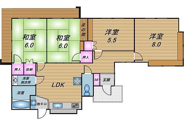 間取り 浦添市字港川　売戸建