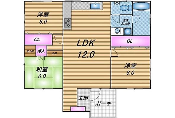 間取り 沖縄市泡瀬2丁目　売戸建