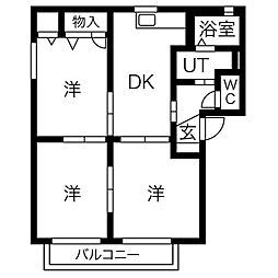 アーバン21B 3DKの間取図画像