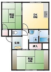 ハイツ 2DKの間取図画像