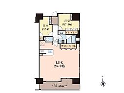 グランスイート本厚木 2LDKの間取図画像