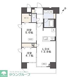 インシグニア渡辺通 2LDKの間取図画像