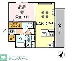 D-ROOM板付 1LDKの間取図画像