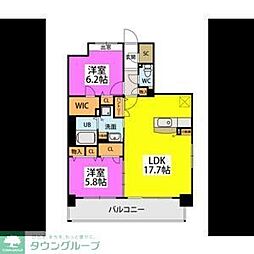 ビオネ美野島 2LDKの間取図画像