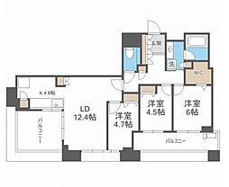 アイランドシティオーシャン&フォレストタワーレジデンスウエスト棟 3LDKの間取図画像