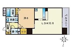 S-FORT警固タワー 1LDKの間取図画像
