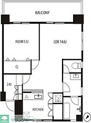 汐見ハイツ 1LDKの間取図画像
