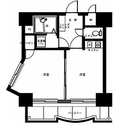 アクセス天神 2Kの間取図画像