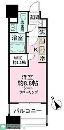 パークアクシス福岡県庁前 ワンルームの間取図画像