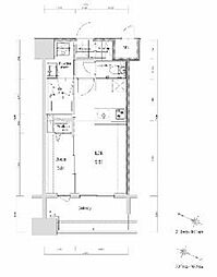 エンクレスト博多イーストパーク 1LDKの間取図画像