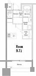 エンクレスト呉服町 ワンルームの間取図画像