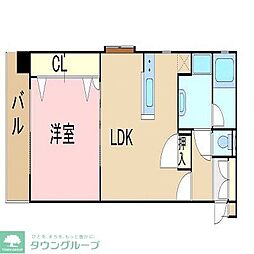 アクタス博多ステーションタワー 1LDKの間取図画像