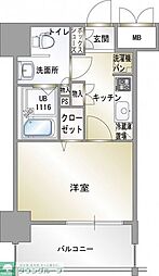 エンクレスト香椎 1Kの間取図画像